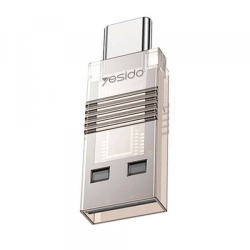 Cititor Card USB / USB-C Yesido GS21, microSD, Transparent