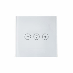 Dimmer SmartWise, compatibil cu aplicatia eWeLink, comutator tactil Wi-Fi (cu panou frontal din sticla alba)