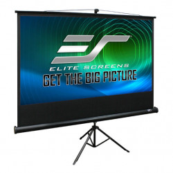Ecran proiectie cu trepied, 240 x 180 cm, profesional, EliteScreens TR120 Negru, Format 4:3