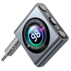 Emitator Joyroom Bluetooth AUX (emitator / receptor) pentru masina, TV gri (JR-CB2)