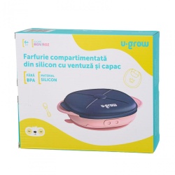 Farfurie silicon cu capac , mov, U-Grow - Img 9