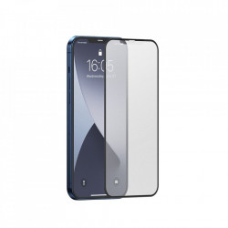 Folie de protectie Baseus 2x sticla mata 0,25 mm cu cadru pentru intregul ecran iPhone 12 mini Negru (SGAPIPH54N-KM01) - Img 2