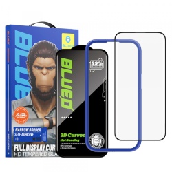 Folie de protectie Ecran Blueo Curved Edge HD Applicator pentru Apple iPhone 18 Pro / 17 Pro / 17 / 16 Pro, Sticla Securizata, Full Glue, 3D, Neagra