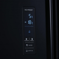 Frigider side by side Heinner HSBS-H442NFBKE++, 436 l, No Frost, Display, Functie Smart, Congelare si racire rapida, Clasa E, H 176.5 cm, Negru - Img 3