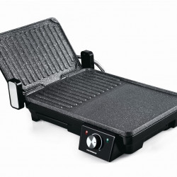 Gratar electric Heinner HEG-F20002P, 2000 W, deschidere 105° si 180°, invelis marmura anti-adeziv, Negru - Img 2