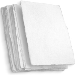 Hârtie Manuală Vintage cu Margini Franjurate Wanderings, Format 10 x 15 cm (4x6 Inch / A6), Set 50 Coli din Bumbac 100% Reciclat, Densitate 130–150 g/m², Presată la Rece, pentru Invitații de Nuntă, Caligrafie, Acuarelă și Imprimare, Alb Natural