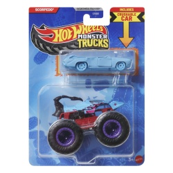 HOT WHEELS MONSTER TRUCK SI MASINUTA METALICA SCORPEDO ALBASTRU