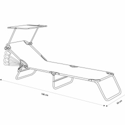 HR SEZLONG CU PARASOLAR 186X55X24 GRI - Img 6