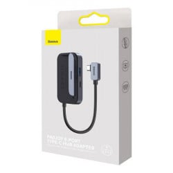 Hub 4 in 1 Seria Baseus PadJoy USB-C la USB 3.0 + HDMI + USB-C PD + mufa de 3,5 mm (gri) - Img 2