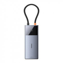 Hub 6in1 Baseus Metal Gleam 2 Series, USB-C la 2xUSB 3.0 +USB-C + HDMI + USB-C PD + Ethernet RJ45 - Img 2