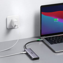HUB multifunctional Ugreen USB Tip C - 2x USB 3.2 Gen 1 / HDMI 4K 60Hz / Cititor de carduri SD și TF / USB Tip C PD 100W gri (60384 CM511) - Img 2