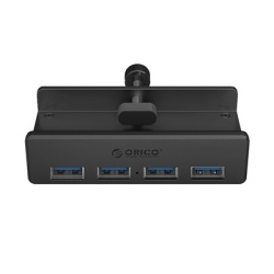 Hub Orico MH4PU cu montare pe clemă 4x USB-A 3.0 - Negru