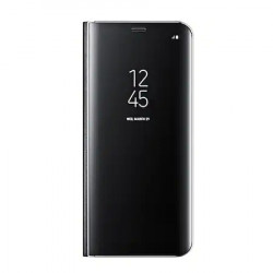 Husa Agenda Clear View Standing negru compatibila cu Samsung Galaxy A8 2018