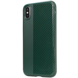 Husa Capac Spate Carbon Verde APPLE iPhone X, iPhone Xs