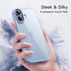 Husa de protectie JETech compatibila cu iPhone 17, protectie antisoc, spate rezistent si margini flexibile, Fog Blue / Albastru Ceata - Img 2