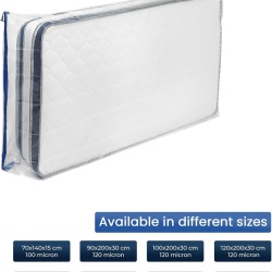 Husă de Protecție pentru Saltea Copii, Dimensiune 70x140 cm, Grosime 100 Micronilor, Polietilenă Impermeabilă și Reutilizabilă, Transparentă - Img 2