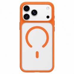 Husa MagSafe pentru Apple iPhone 18 Pro / 17 Pro, Blueo, Skin Friendly Anti-Drop, Portocalie Satinata