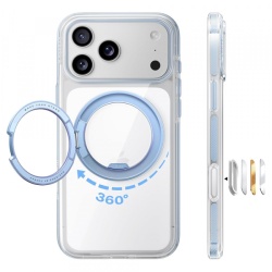 Husa MagSafe pentru Apple iPhone 18 Pro / 17 Pro, Torras, Ostand O3 Light, Albastra