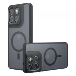Husa MagSafe pentru Motorola Edge 70 Fusion, Techsuit, PureFrost, Neagra Satinata