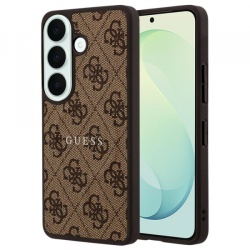 Husa MagSafe pentru Samsung Galaxy S26 FE S741, Guess, 4G Embossed Ring Classic Logo, Maro