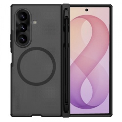Husa MagSafe pentru Samsung Galaxy Z Fold8 Ultra F976, Nillkin, Super Frosted Shield with Pen Holder, Neagra Transparenta