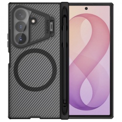 Husa MagSafe pentru Samsung Galaxy Z Fold8 Ultra F976, Nillkin, CamShield Pro with Transparent Lens Cover and S-Pen Holder, Neagra Transparenta