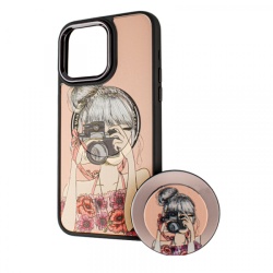 Husa MagSafe pentru Xiaomi Redmi A2 / Redmi A1, BOTER, MagPopsocket Photo Girl, Multicolor