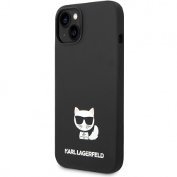 Husa pentru Apple iPhone 14 Plus, Karl Lagerfeld, Liquid Silicone, Neagra KLHCP14MSLCTBK