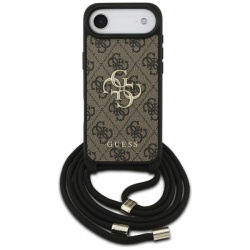 Husa pentru Apple iPhone 17 Air, Guess, Crossbody Cord 4G Big Log, Maro