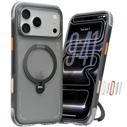 Husa pentru Apple iPhone 17 Pro Max, Torras, Ostand Spin Air, Gri