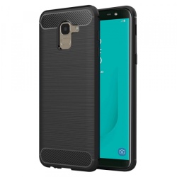 Husa pentru Samsung Galaxy J6 J600, Techsuit, Carbon, Neagra