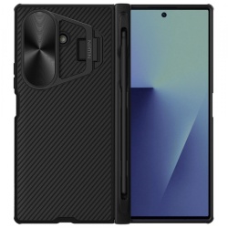 Husa pentru Samsung Galaxy Z Fold7 F966, Nillkin, CamShield Prop with Metal Lens Cover and S-Pen Holder, Neagra