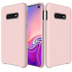 Husa telefon din silicon flexibil cu interior din material microfibra impotriva zgarieturilor , Gema Mixt pentru Samsung Galaxy S10 , roz