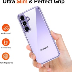 Husă Transparentă TYPEC Anti-Yellow cu Protecție Militară și Cameră + Set 2 Folii din Sticlă Securizată pentru Samsung Galaxy S24 5G - Img 2