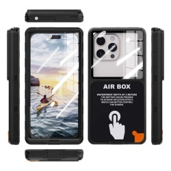 Husa Universala Waterproof pentru Telefon max. 6.9inch, ShellBox, AirBox, Neagra - Img 3