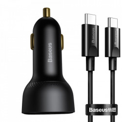 Incarcator Auto Cu Cablu USB Type C Baseus Superme, Quick Charge, 100W, 1 X USB - 1 X USB Tip-C, Negru TZCCZX-01