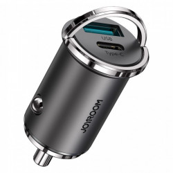 Incarcator auto Joyroom mini dual port USB Type C / USB 45 W 5 A Power Delivery Quick Charge 3.0 AFC SCP grey (C-A35)