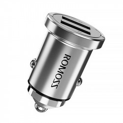 Incarcator auto Romoss AT24D, 2x USB, 24W (argintiu)