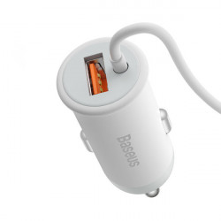 Incarcator auto wireless Baseus cu suport MagSafe 15W pentru aerisire + USB-A 25W alb (CW01) - Img 4