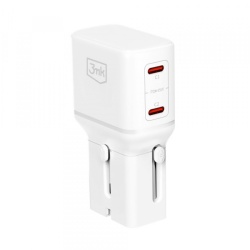 Incarcator Retea 3MK Globe Travel, 45W, 3A, 2 x USB-C, Alb
