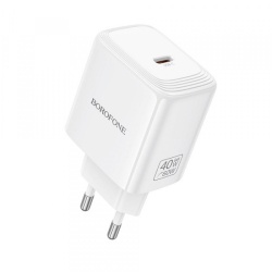 Incarcator Retea Borofone BN33 Fuente, 40W, 1 x USB-C, Alb
