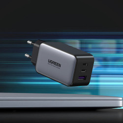 Incarcator Ugreen GaN 2x USB tip C / 1x USB 65W Power Delivery gri (10335) - Img 6