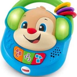 Jucărie Muzicală Interactivă Fisher-Price Sing and Learn Music Player, Casetofon Portabil cu Sunete și Lumini, Jucărie Educativă Râzi și Învață (Laugh & Learn), 6–36 Luni, FPV06