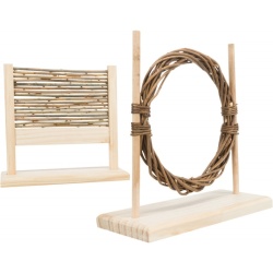 Jucarii animale cu obstacol si inel, Trixie, Lemn, 28x26x12cm, Maro