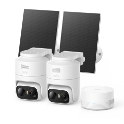 Kit supraveghere video eufy C37 HomeBase Mini + 2 camere 2K Smart CCTV Pan & Tilt cu panou solar inclus