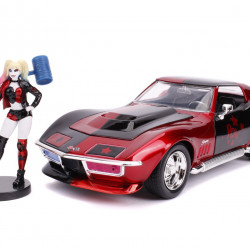 MASINUTA DIN METAL HARLEY QUINN 1969 CHEVY CORVETTE SCARA 1:24 - Img 2