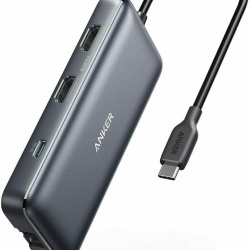 Media Hub Anker PowerExpand 8-in-1, 100W Power Delivery, USB-C, Dual 4K HDMI, 1 Gbps Ethernet, 2x USB 3.0, microSD