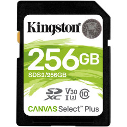 Memory Card SDXC Kingston Canvas Select Plus 256GB, Class 10, UHS-I U3, V30