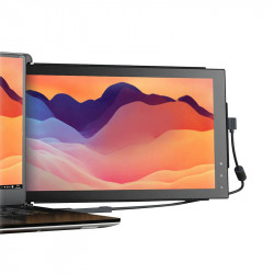 Monitor portabil pentru laptop Pixeli mobili Trio Max Negru metalic 14,1 inchi