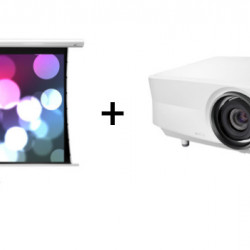 Pachet videoproiectie cu OPTOMA laser UHZ65LV si ecran electric EliteScreens Saker SKT135XHW-E6, 16:9